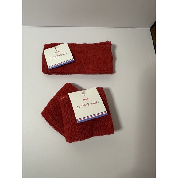 SWEATBAND SETS Wristbands headband WorkOut Tennis Wrist Fitness Bands READ - Picture 2 of 3
